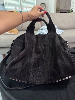 Alexander Wang Suede Top-Handle Rocco Shoulder Bag